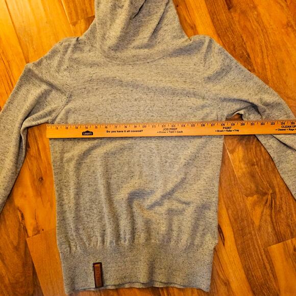 Naketano XL Gray Spackles Two Toned Cowl neck pullover Top. Soft. Unique. Rare - Picture 5 of 16
